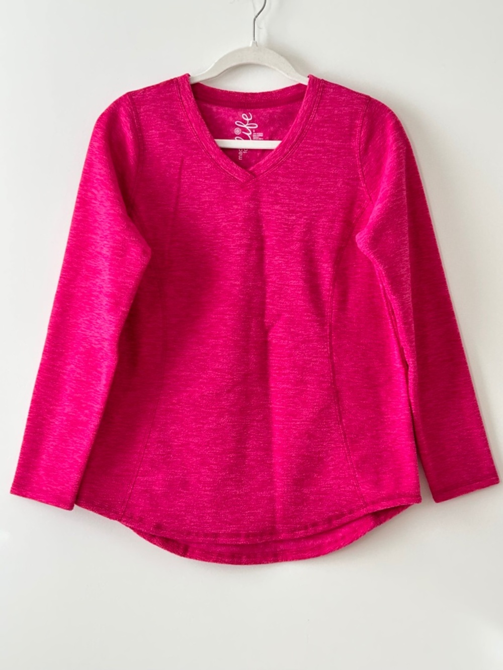 Made For Life Pink Fleece V-Neck Top